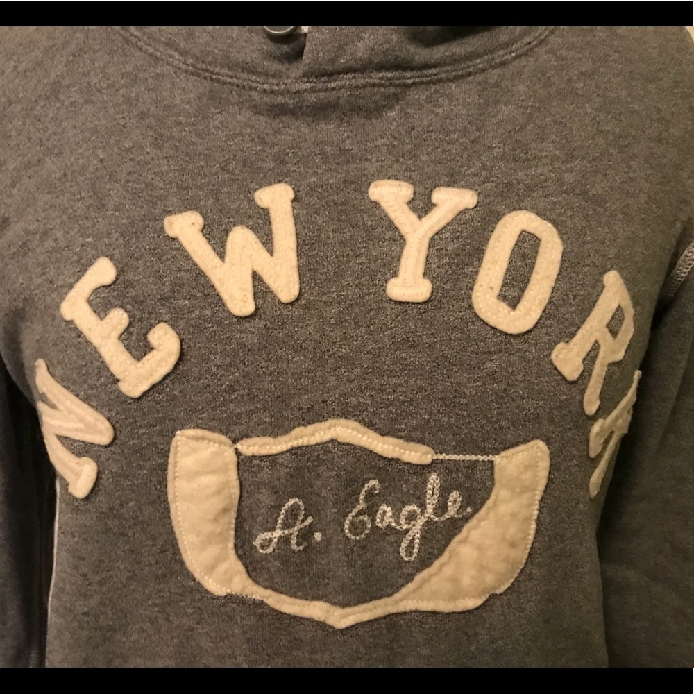 AEO Gray Hooded Sweatshirt - Picture 8 of 8